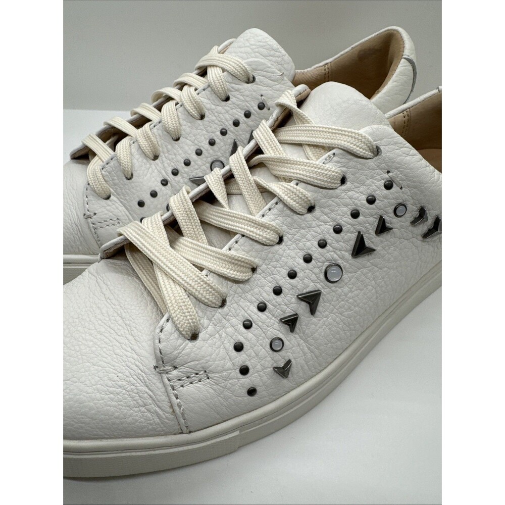 Frye Ivy Deco Women's Studded  Low Lace Leather Sneakers Shoes 8.5 White - Picture 5 of 11